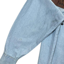 Load image into Gallery viewer, Vintage Stockerpoint Cowboy Western Leather Panel Blue Denim Long Sleeve Popper Shirt
