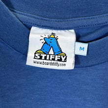 Load image into Gallery viewer, STIFFY "Tail Grab" Surfer Skater Logo Spellout Graphic Blue Long Sleeve T-Shirt
