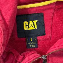 Load image into Gallery viewer, CAT Caterpillar Classic Logo Spellout Graphic Red Zip Hoodie