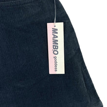 Load image into Gallery viewer, Early 00's MAMBO GODDESS Y2K Surfer Skater Dark Blue Corduroy Cord Mini Skirt