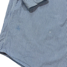 Load image into Gallery viewer, TOMMY HILFIGER Blue White Striped Embroidered Crest Logo Long Sleeve Button-Up Cotton Shirt