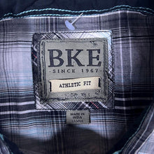 Load image into Gallery viewer, BKE Athletic Fit Western Style Plaid Check Popper Long Sleeve Cotton Shirt