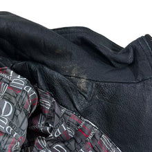 Load image into Gallery viewer, Vintage 90's FLUID INTERNATIONAL Genuine Real Black Leather Biker Bomber Jacket