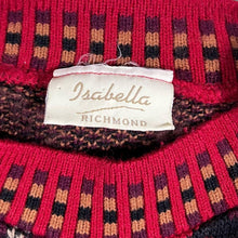 Load image into Gallery viewer, Vintage 90's Isabella Richmond Abstract Floral Patterned Red Knit Sweater Jumper