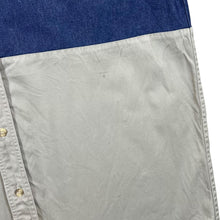 Load image into Gallery viewer, Vintage 90's Just Western Grey Blue Colour Block Long Sleeve Button-Up Shirt