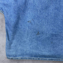 Load image into Gallery viewer, Vintage Shooter Cowboy Western Embroidered Aztec Blue Denim Popper Long Sleeve Shirt