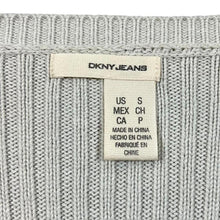Load image into Gallery viewer, DKNY Jeans Classic Cotton Acrylic Knit Deep V-Neck Cream Sweater Jumper