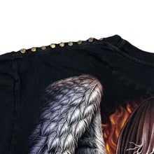 Load image into Gallery viewer, Early 00's THANABAT Gothic Horror Fantasy Angel Of Death Skull Metal Stud Graphic T-Shirt