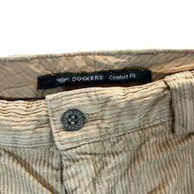 Load image into Gallery viewer, DOCKERS "Comfort Fit" Classic Beige Corduroy Cord Straight Leg Trousers