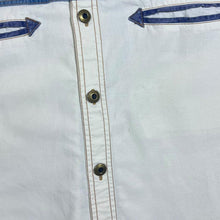 Load image into Gallery viewer, Vintage John Baner Cowboy Western Aztec Patterned Cream Blue Short Sleeve Shirt