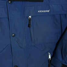 Load image into Gallery viewer, Early 00's KICKERS Classic Mini Logo Navy Blue Fleece Lined Windbreaker Jacket
