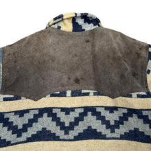 Load image into Gallery viewer, Vintage 90's Suede Leather Panel Aztec Navajo Patterned Wool Toggle Bomber Jacket