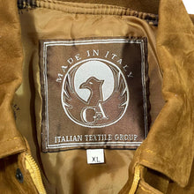 Load image into Gallery viewer, Vintage 90's GA MADE IN ITALY Faux Suede Leather Tan Brown Bomber Jacket