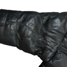 Load image into Gallery viewer, Vintage Genuine Real Black Leather Padded Puffer Jacket Coat