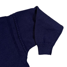 Load image into Gallery viewer, Vintage 90's GUERNSEY WOOLENS Classic Navy Blue Heavyweight Pure New Wool Knit Sweater Jumper