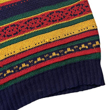 Load image into Gallery viewer, Vintage LITTLEWOODS Crazy Grandad Striped Patterned Acrylic Knit Sweater Jumper