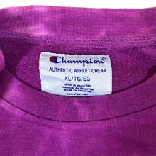 Load image into Gallery viewer, CHAMPION Classic Embroidered Mini Logo Purple Tie Dye Crewneck Sweatshirt