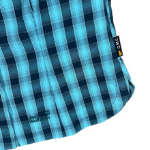 Load image into Gallery viewer, JACK WOLFSKIN Outdoor Blue Plaid Check Short Sleeve Utility Shirt