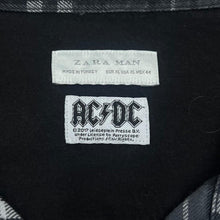 Load image into Gallery viewer, Zara x AC/DC "Black Ice" Graphic Spellout Hard Rock Band Plaid Check Long Sleeve Flannel Shirt