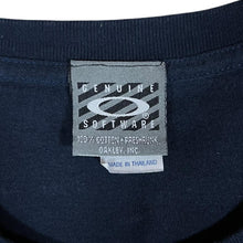 Load image into Gallery viewer, Vintage OAKLEY Software Surfboard Logo Spellout Graphic Navy T-Shirt