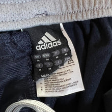 Load image into Gallery viewer, ADIDAS Three Stripe Mini Logo Dark Navy Straight Cuff Tracksuit Bottoms