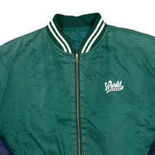 Load image into Gallery viewer, Vintage GAP "World Classic" Embroidered Spellout Reversible Varsity Quilted Bomber Jacket