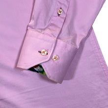 Load image into Gallery viewer, CLAUDIO LUGLI COUTURE Ink Splatter Patterned Trim Pink Long Sleeve Cotton Shirt