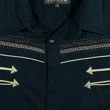 Load image into Gallery viewer, Early 00's Atlas For Men Cowboy Western Embroidered Black Cotton Long Sleeve Shirt
