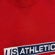Load image into Gallery viewer, Early 00's US ATHLETIC SPORT Classic Embroidered Logo Spellout Red Crewneck Sweatshirt