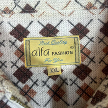 Load image into Gallery viewer, Vintage 90's ALFA FASHION Argyle Check Patterned 1/4 Zip Long Sleeve Flannel Polo Shirt