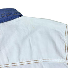 Load image into Gallery viewer, Vintage Casual Wear Cowboy Western White Blue Cotton Long Sleeve Shirt