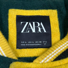 Load image into Gallery viewer, ZARA "Underground Is Freedom" Embroidered Spellout Colour Block Varsity Letterman Bomber Jacket