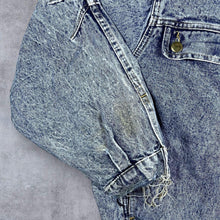 Load image into Gallery viewer, Vintage 90's Young C&A Acid Wash Blue Denim Distressed Trucker Jacket