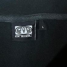 Load image into Gallery viewer, ANIMAL Classic Embroidered Spellout Surfer Skater Black 1/4 Zip Pullover Fleece Sweatshirt