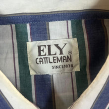 Load image into Gallery viewer, Vintage 90's Ely Cattleman Cowboy Western Multi Striped Popper Short Sleeve Shirt