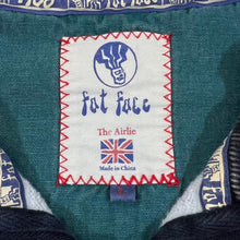 Load image into Gallery viewer, FAT FACE "Airlie" Corduroy Cord Collar Washed Green 1/4 Zip Pullover Sweatshirt