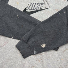 Load image into Gallery viewer, Early 00's NIKE Embroidered Big Logo Spellout Colour Block Distressed Beater Pullover Hoodie