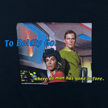 Load image into Gallery viewer, Vintage Star Trek (2003) “To Boldy Go” Sci-Fi TV Show Graphic Black T-Shirt