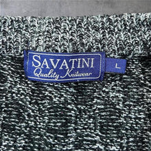 Load image into Gallery viewer, Vintage Savatini Classic Crosshatch Acrylic Knit V-Neck Sweater Jumper