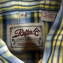 Load image into Gallery viewer, Rafter C Cowboy Western Plaid Check Popper Long Sleeve Shirt