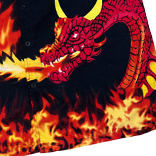 Load image into Gallery viewer, Early 00's BOSTON Gothic y2k Flaming Fire Dragon All-Over Print Polyester Shirt