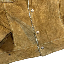 Load image into Gallery viewer, Vintage 80's Handmade Fleece Lined Suede Leather Heavyweight Button Jacket