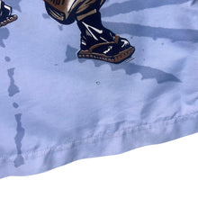 Load image into Gallery viewer, Early 00's Dognose Manga Anime Samurai Y2K Graphic Blue Short Sleeve Shirt