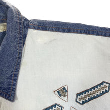Load image into Gallery viewer, Vintage 90's JOHN BANER Aztec Panel Western Cowboy Short Sleeve Blue Denim Shirt
