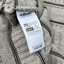 Load image into Gallery viewer, Vintage ST MICHAEL Marks & Spencer Grandad Striped Patterned Acrylic Knit Crewneck Sweater Jumper