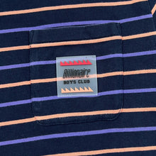 Load image into Gallery viewer, BILLIONAIRE BOYS CLUB Rubber Pocket Logo Skater Multi Striped Cotton T-Shirt