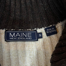 Load image into Gallery viewer, MAINE New England Cream Heavy Ribbed Knit Cotton Acrylic 1/4 Zip Jumper