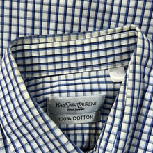 Load image into Gallery viewer, Vintage YVES SAINT LAURENT YSL Embroidered Mini Logo Check Long Sleeve Cotton Shirt