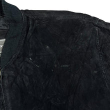 Load image into Gallery viewer, Vintage DAVID TAYLOR Black Genuine Real Suede Leather Bomber Jacket