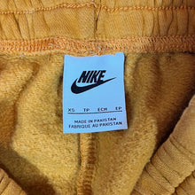 Load image into Gallery viewer, NIKE Classic Embroidered Mini Swoosh Front Pleated Logo Yellow Sweatpants Joggers